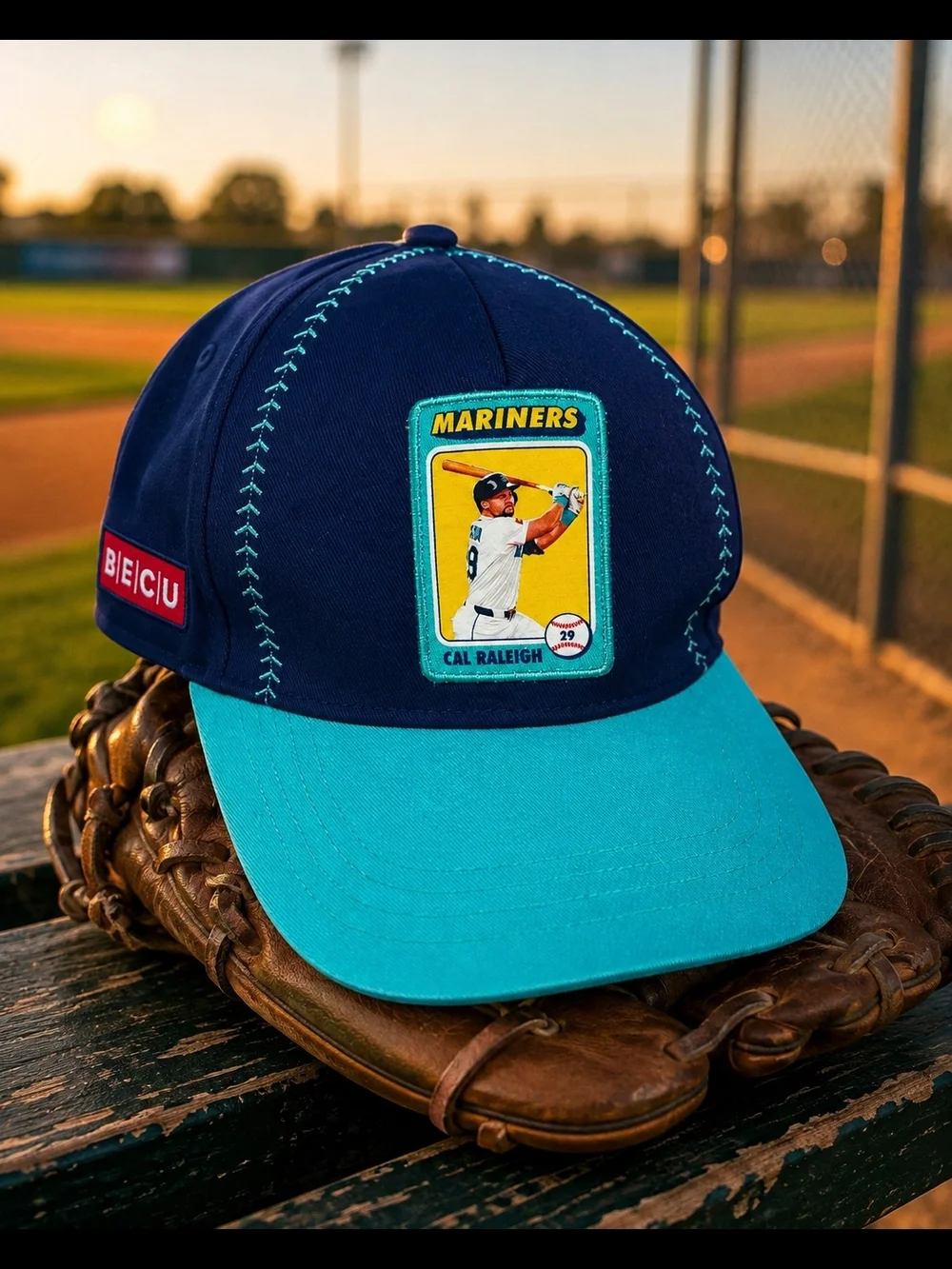 Seattle Mariners Kids Club Cal Raleigh Snapback Hat Youth Baseball Cap SGA